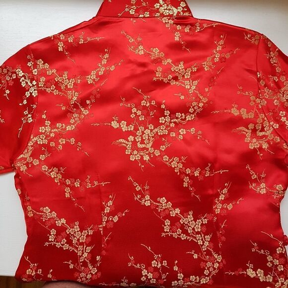 Traditional Chinese Red/Gold Women's Button-up Blouse  Small/Medium Authentic - Picture 6 of 16